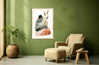 Boho Couple Hug Print | Abstract Wall Art - Larosier Prints