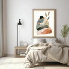 Boho Couple Hug Print | Abstract Wall Art - Larosier Prints