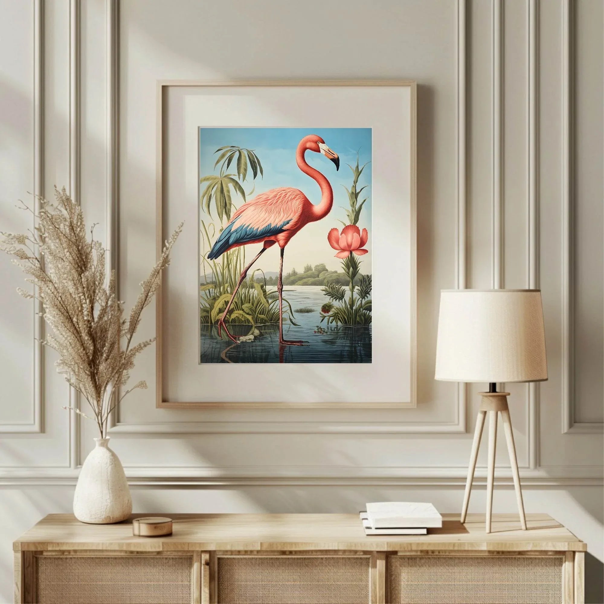 Retro Flamingo Print | Vintage Style Wall Art - Larosier Prints
