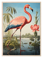 Retro Flamingo Print | Vintage Style Wall Art - Larosier Prints