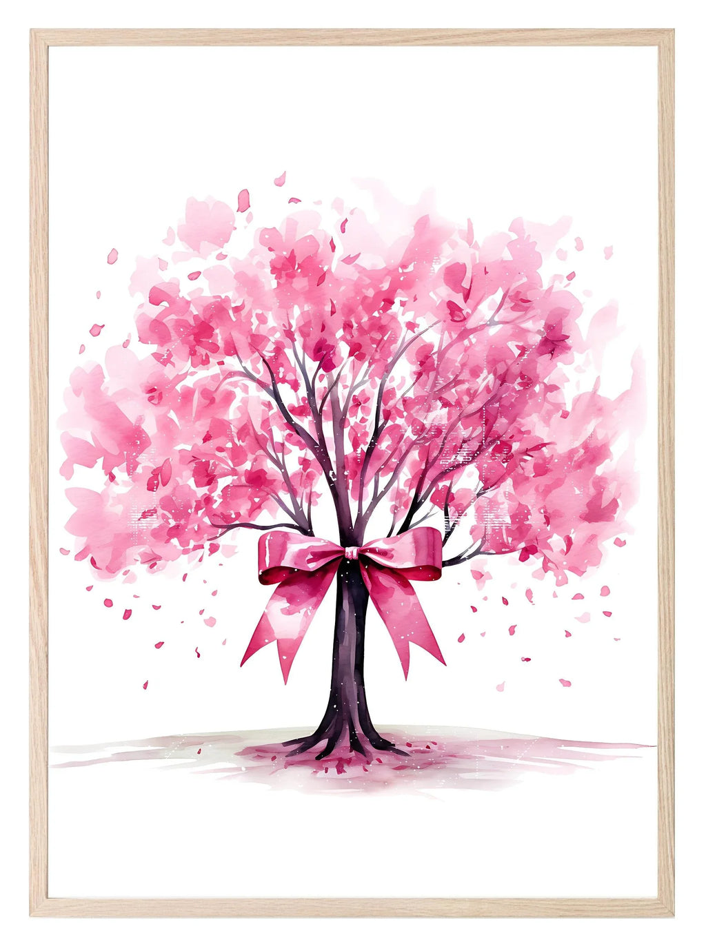 Breast Cancer Pink Tree Print | Ribbon Hope | Coquette Wall Art - Larosier Prints