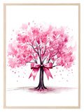 Breast Cancer Pink Tree Print | Ribbon Hope | Coquette Wall Art - Larosier Prints