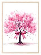 Breast Cancer Pink Tree Print | Ribbon Hope | Coquette Wall Art - Larosier Prints