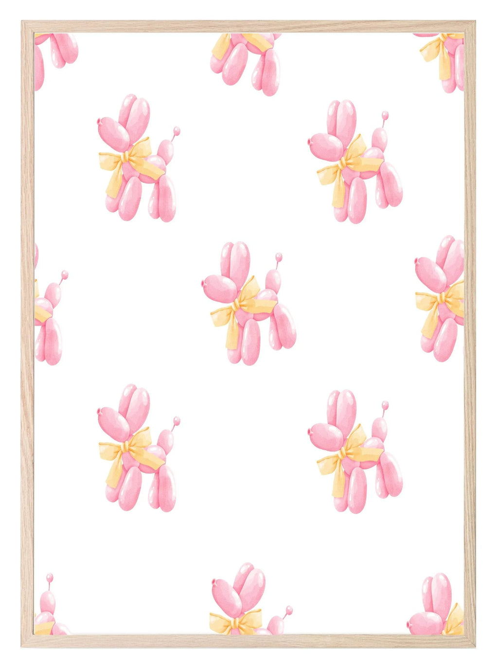 Balloon Dog Pattern Print | Coquette Wall Art - Larosier Prints