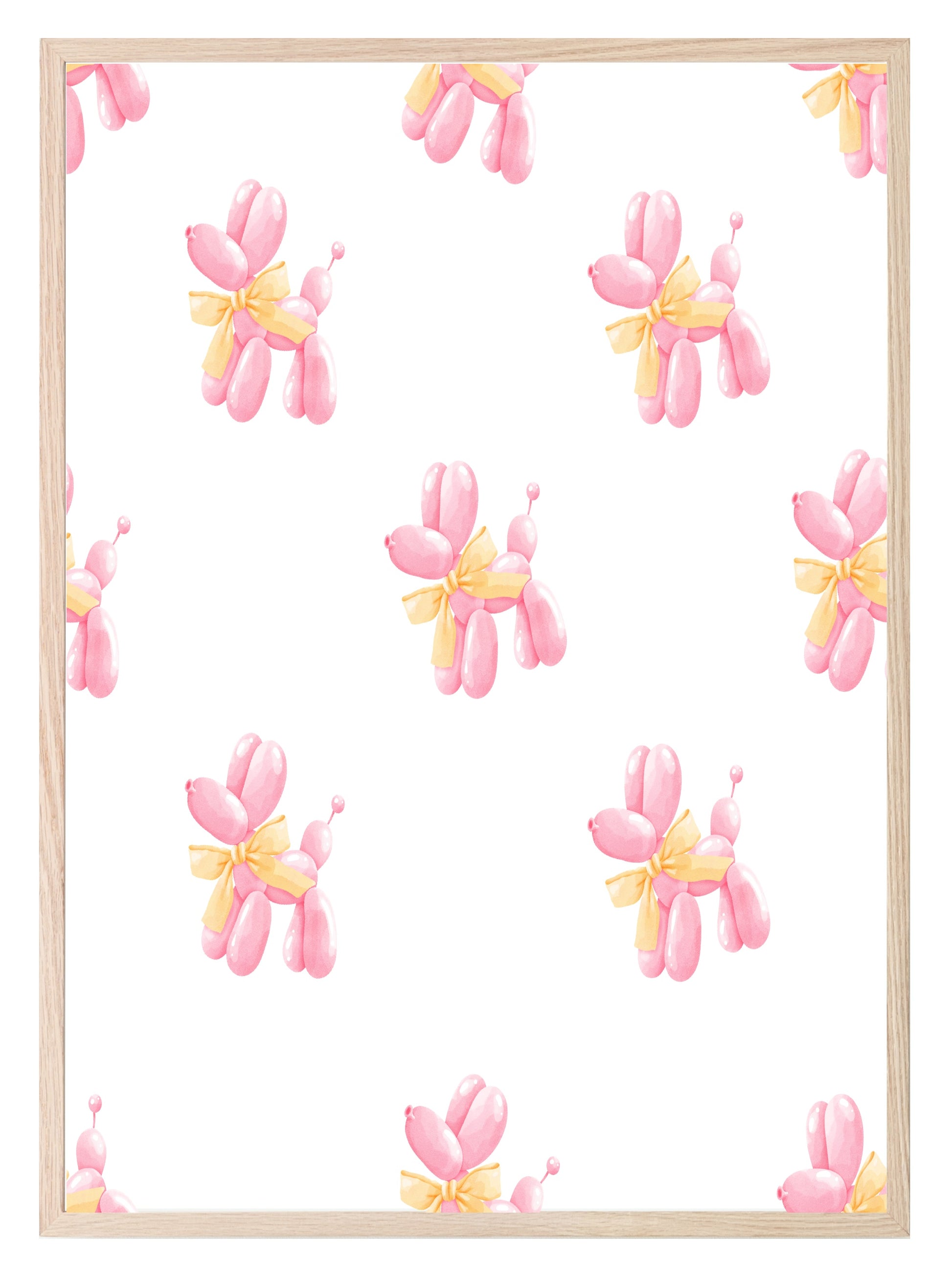 Balloon Dog Pattern Print | Coquette Wall Art