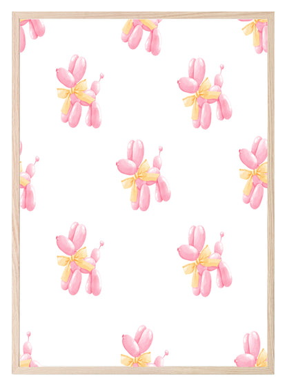 Balloon Dog Pattern Print | Coquette Wall Art