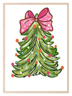Coquette Pink Christmas Tree Print | Christmas Wall Art - Larosier Prints