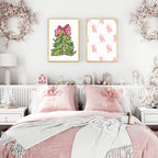 Coquette Pink Christmas Tree Print | Christmas Wall Art - Larosier Prints