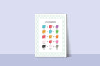 Pastel Plaid Colour Mixing Educational Wall Art Poster | Blue, Pink or Mint Green - Larosier Prints