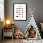 Pastel Plaid Colour Mixing Educational Wall Art Poster | Blue, Pink or Mint Green - Larosier Prints