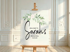 Green & White Rose Welcome Divorce Party Sign - Larosier Prints