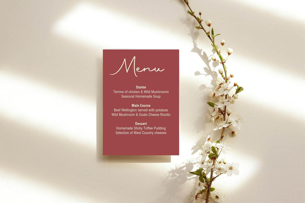 Rosewood Menu Wedding Party Sign - Larosier Prints