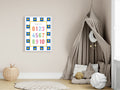 Blue Checked & Stars Count To 10 Poster | Educational Wall Art