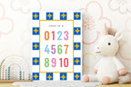 Blue Checked & Stars Count To 10 Poster | Educational Wall Art