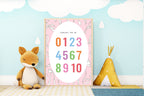 Pink Bow Count To 10 Poster | Educational Wall Art