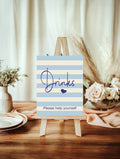 Nautical Drinks Baby Shower Party Sign - Larosier Prints
