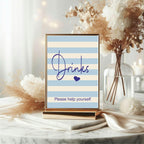 Nautical Drinks Baby Shower Party Sign - Larosier Prints