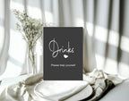 Minimalist Noir Drinks Baby Shower Party Sign - Larosier Prints