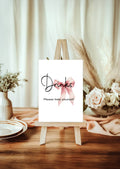Bows Drinks Baby Shower Party Sign - Larosier Prints