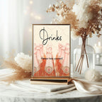 Vintage Drinks Baby Shower Party Sign - Larosier Prints