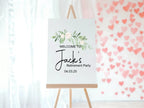 Green & White Rose Welcome Retirement Party Sign - Larosier Prints