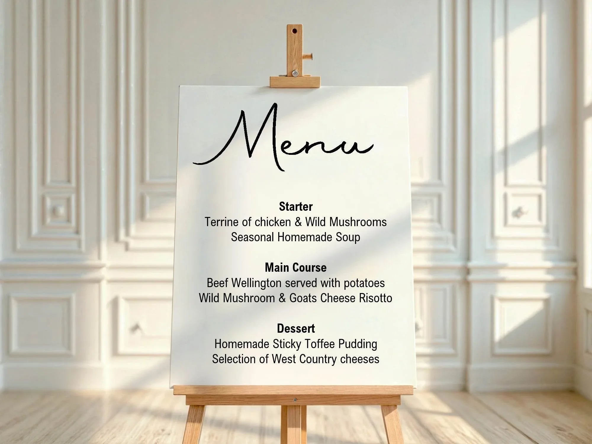 Minimalist Menu Wedding Party Sign - Larosier Prints