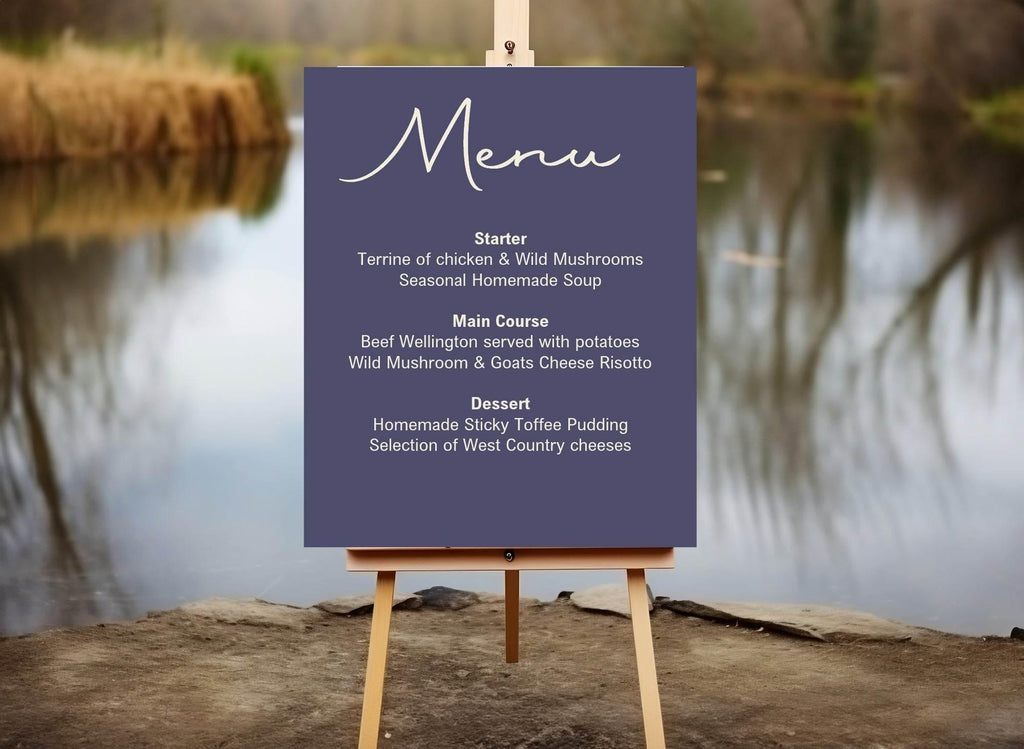 Sapphire Menu Wedding Party Sign - Larosier Prints