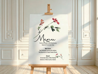 Wild Flowers A5 Menu Wedding Signs | Pack of 10