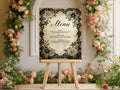 Black Rose Wedding Menu Signs