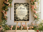 Black Rose Wedding Menu Signs