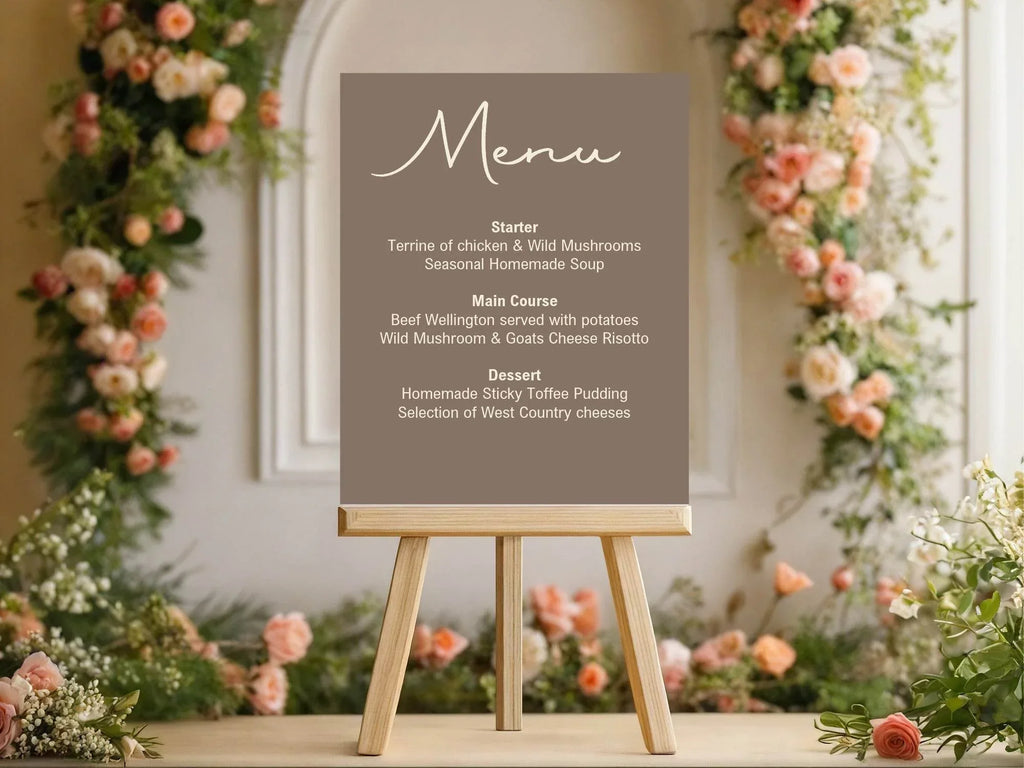 Earth A5 Menu Wedding Party Signs | Pack of 10 - Larosier Prints