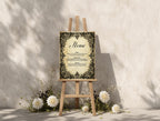 Black Lace Wedding Menu Signs