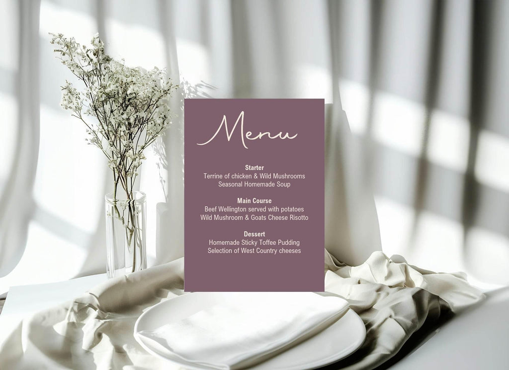 Heather A5 Menu Wedding Party Signs | Pack of 10 - Larosier Prints