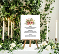 Pink Rose Menu Wedding Party Sign - Larosier Prints