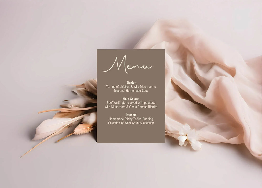 Earth A5 Menu Wedding Party Signs | Pack of 10 - Larosier Prints