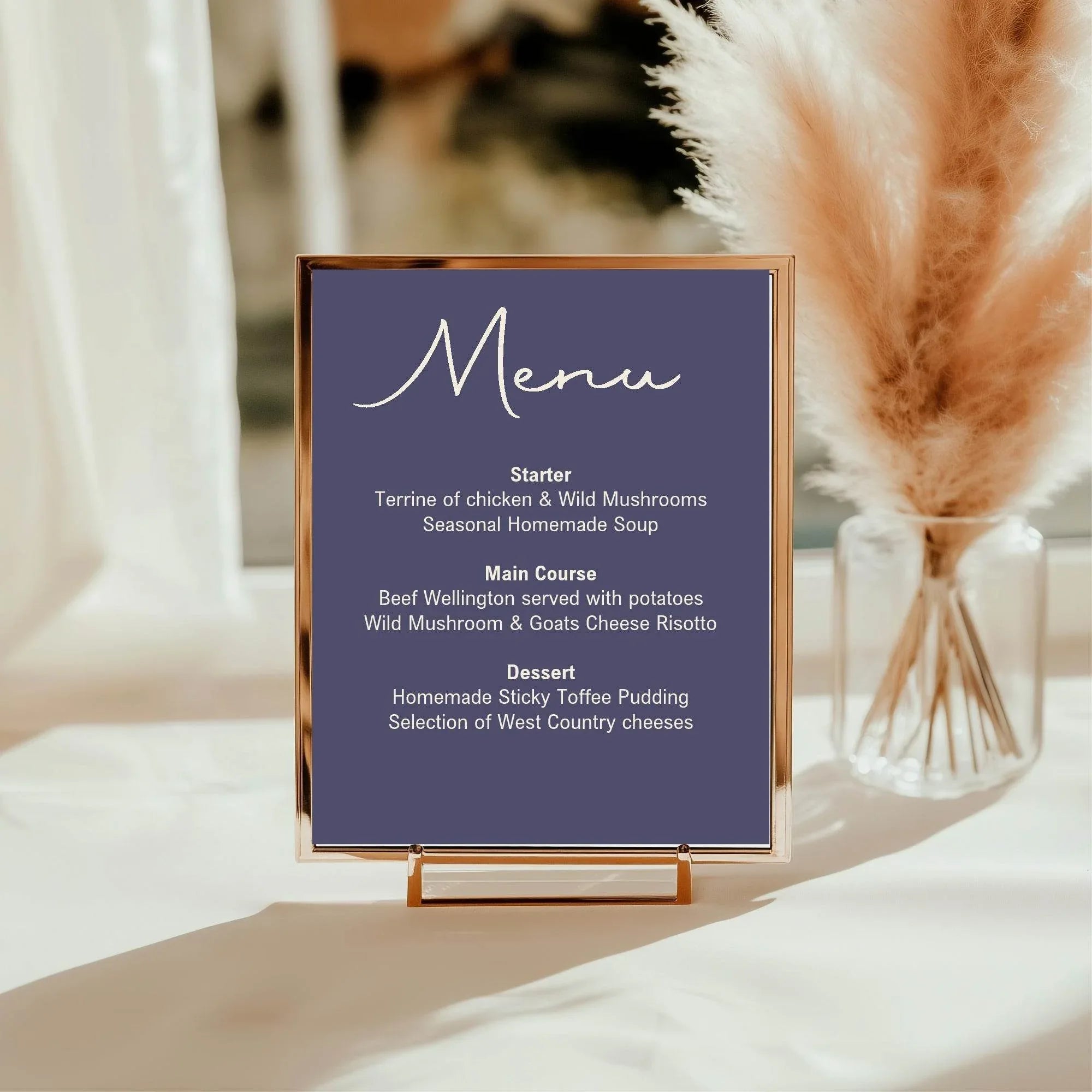 Sapphire Menu Wedding Party Sign - Larosier Prints