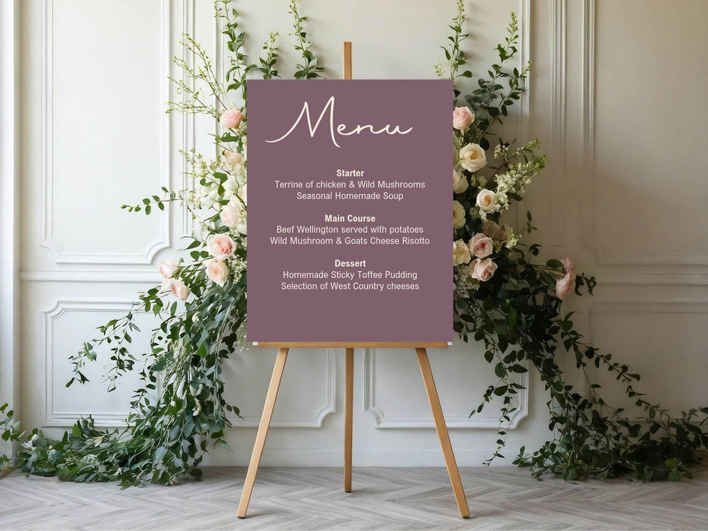 Heather Menu Wedding Party Sign - Larosier Prints