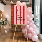 Red & Pink Engagement Welcome Party Sign - Larosier Prints