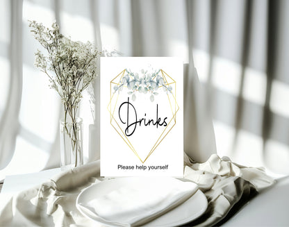 Eucalyptus Drinks Baby Shower Sign