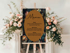 Moody Floral Wedding Menu Signs