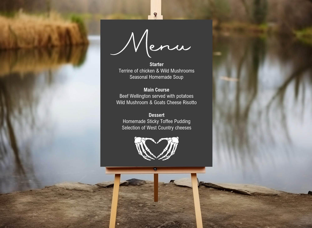 Gothic Menu Wedding Party Sign - Larosier Prints