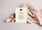 Celestial Swan wedding menu detail