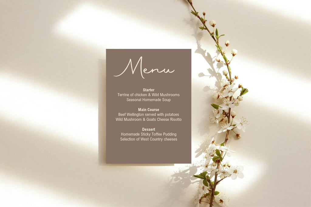 Earth A5 Menu Wedding Party Signs | Pack of 10 - Larosier Prints