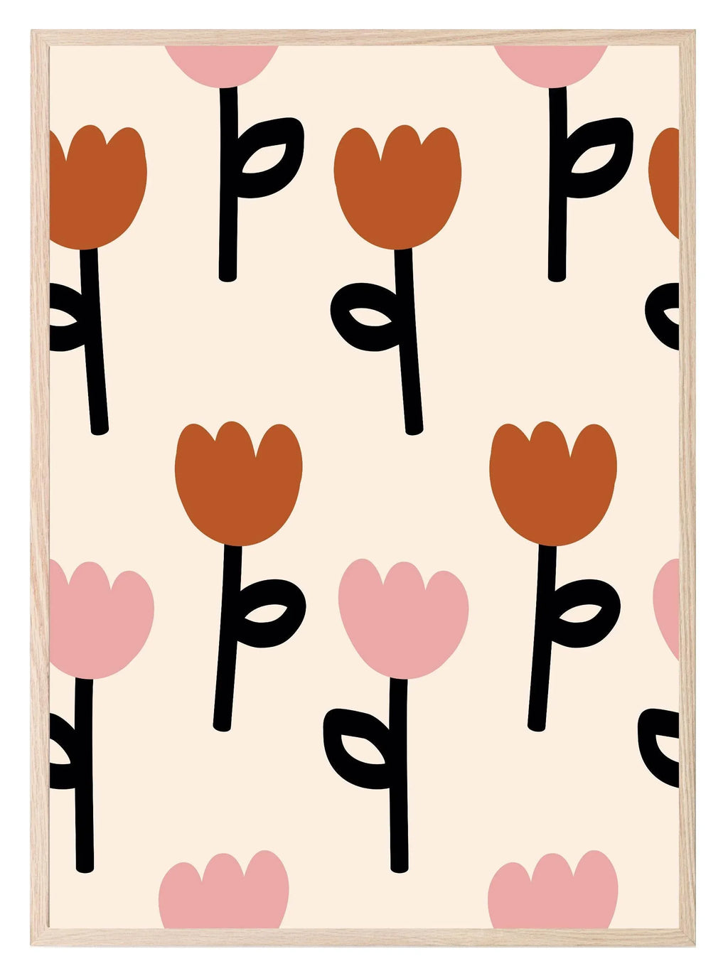 Abstract Tulips Pattern Print | Floral Wall Art - Larosier Prints