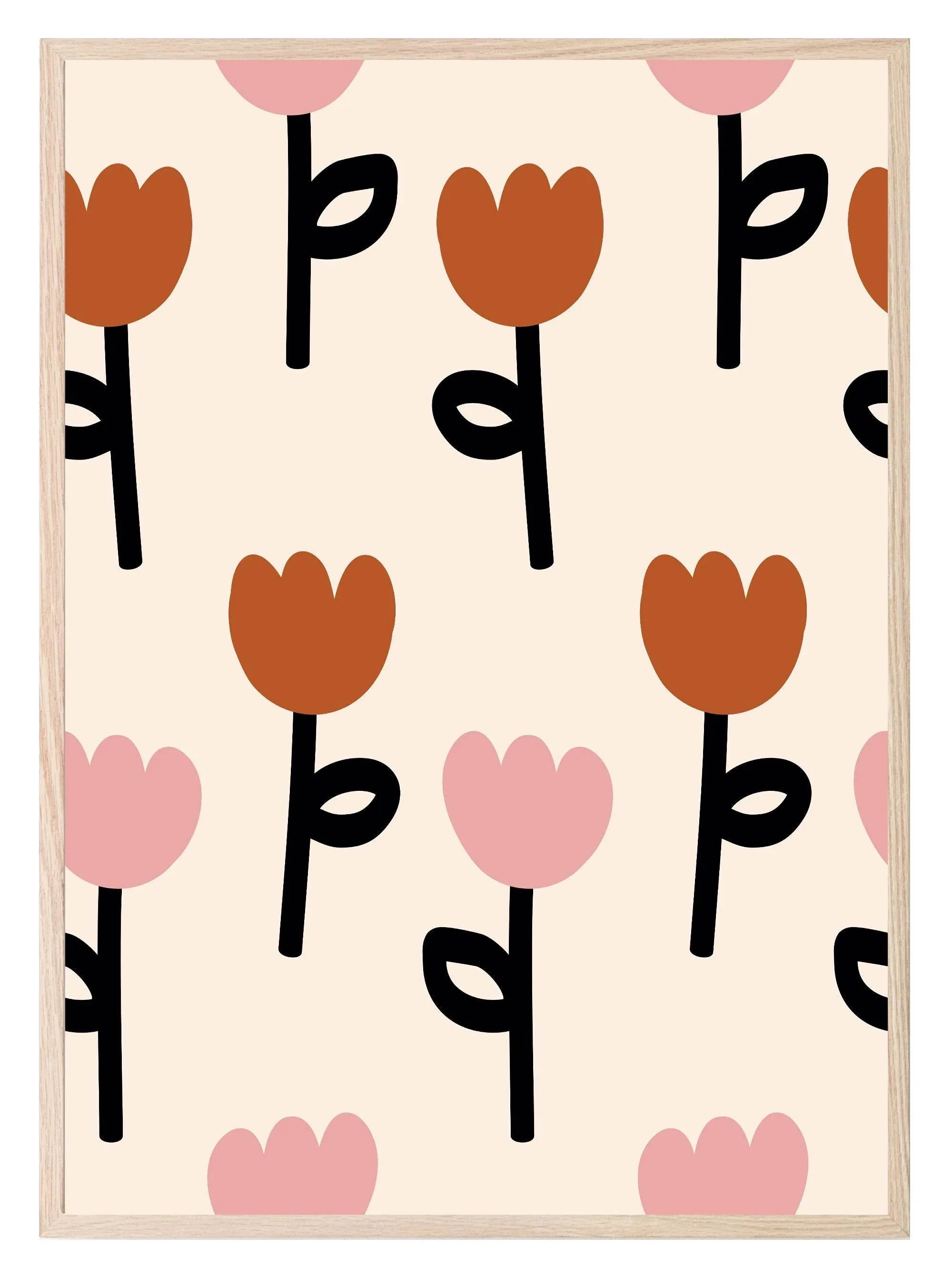 Abstract Tulips Pattern Print | Floral Wall Art - Larosier Prints