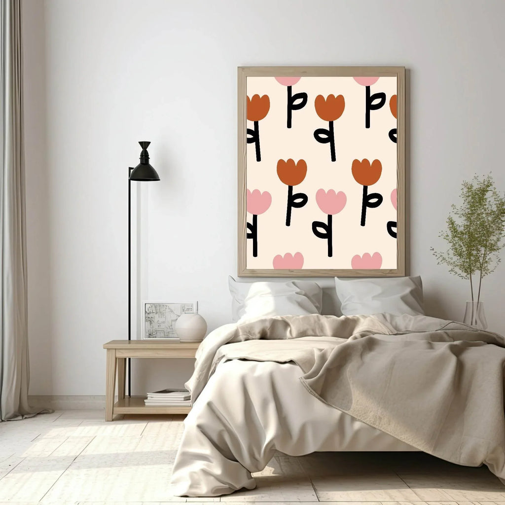 Abstract Tulips Pattern Print | Floral Wall Art - Larosier Prints