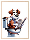Animal Reading Newspaper On Toilet Collection | Lion | Pig | Panda | Tiger | Dog | Hippo | Chicken | Walrus | Zebra | Humorous Wall Art - Larosier Prints