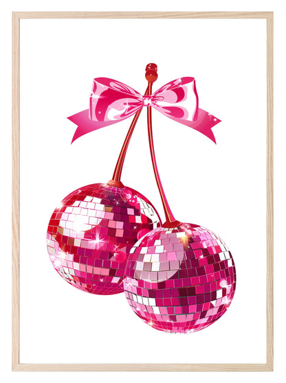 Disco Cherry Ball Print | Coquette Wall Art