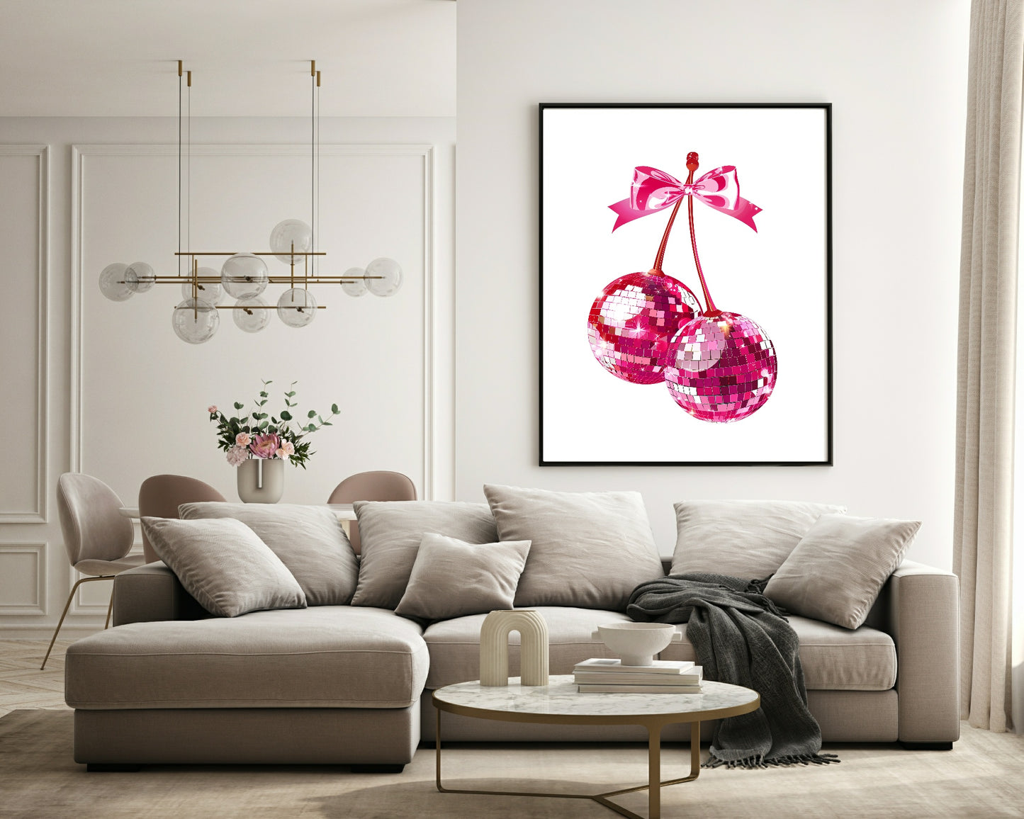 Disco Cherry Ball Print | Coquette Wall Art