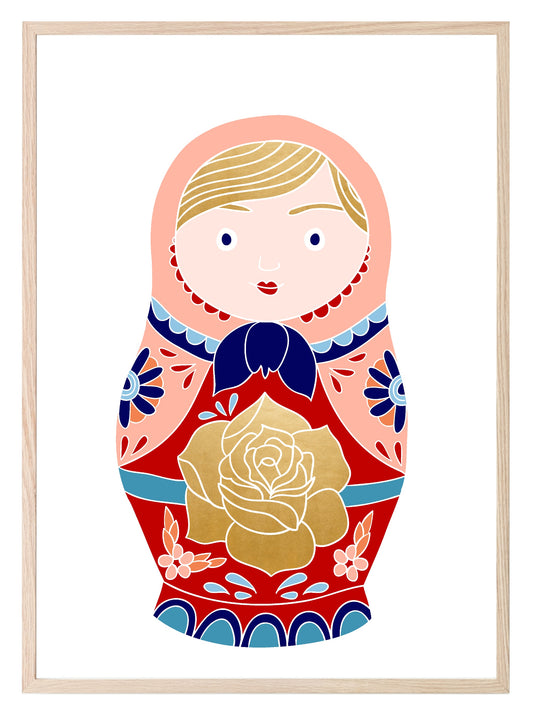 Matryoshka Russian Doll Print | Kids Wall Art